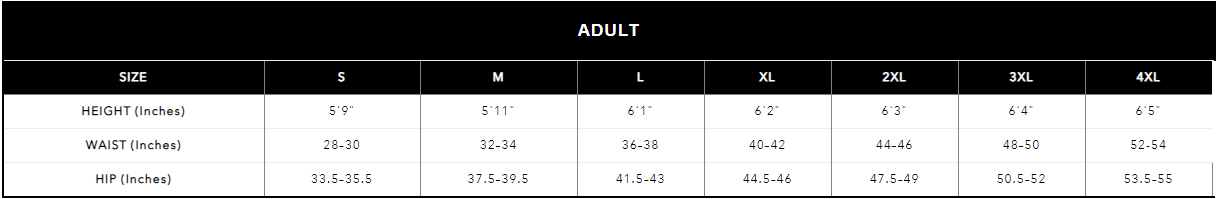 russell sweatpants size chart