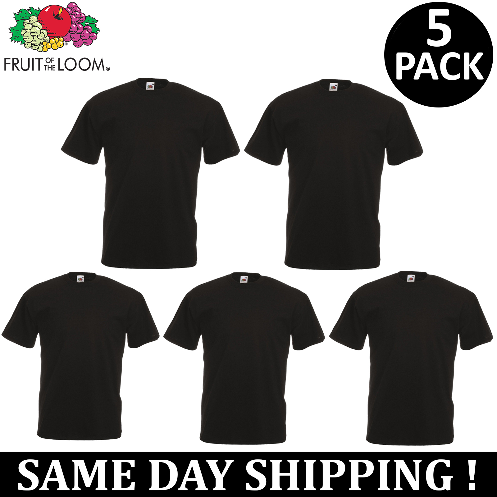 fruit of the loom black tshirt