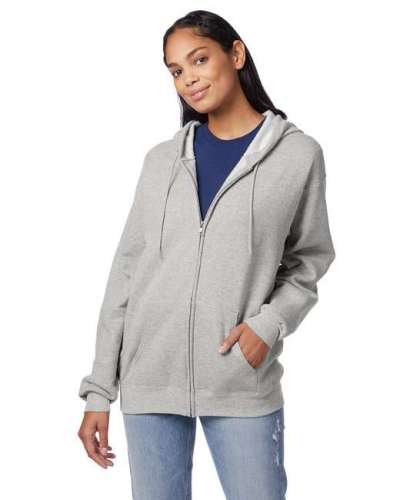 Hanes P180 Adult EcoSmart 50/50 Full-Zip Hood