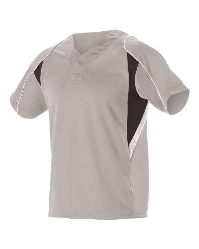 Alleson Athletic A00016 Youth Two Button Henley Baseball Jersey