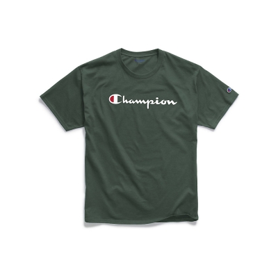 Champion Mens Classic Jersey Tee, Script Logo in Bulk Price