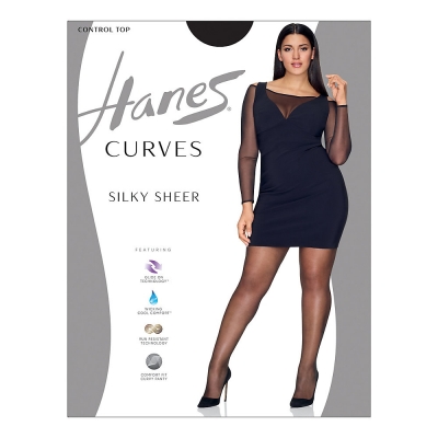 Hanes Curves Silky Sheer Control Top Legwear