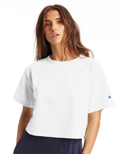 Champion T453W Ladies' Cropped Reverse Weave T-Shirt