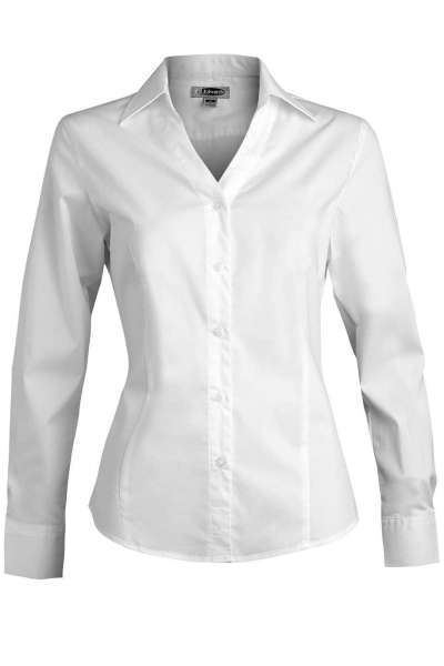 Edwards 5034 Ladies' Tailored V-Neck Stretch Blouse-Long Sleeve