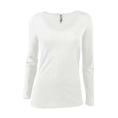 Delta Platinum Ladies CVC Long Sleeve Scoop Neck Tee