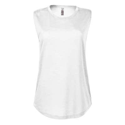 Delta Platinum Ladies Slub Sleeveless Crew Neck Tee