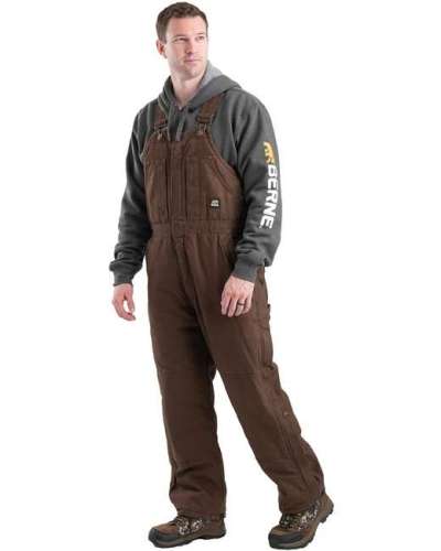 Berne B377 Men's Heartland Insulated Washed Duck Bib Overall