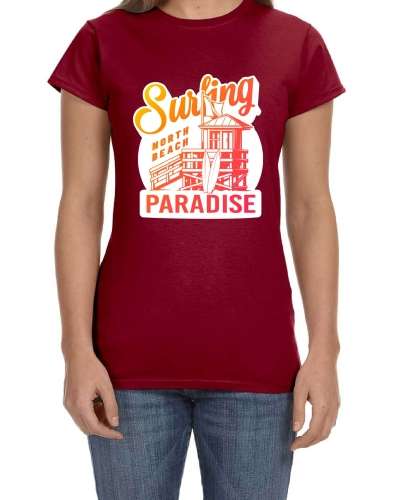 Ustradeent Hawaiin Calling Surf Board Adventure Summer Graphic T Shirt For Women