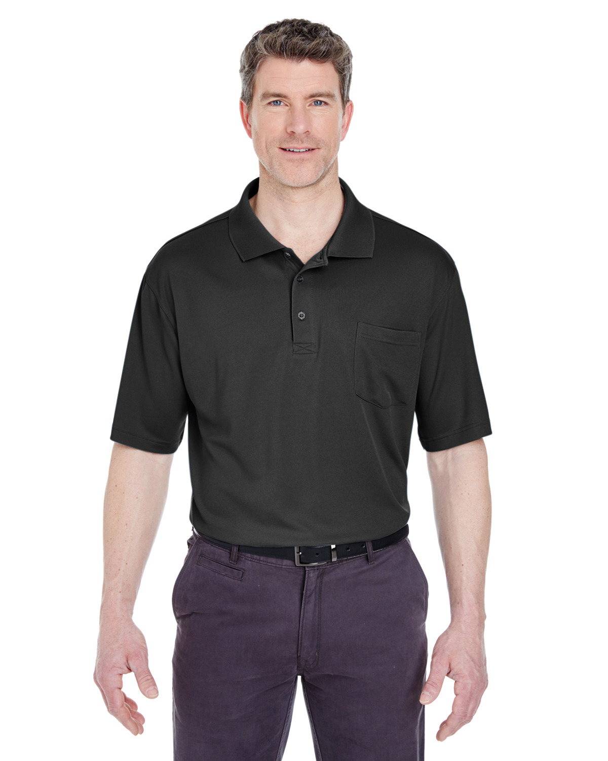 UltraClub Adult Cool & Dry Sport Polo With Pocket 8405P 100% Polyester ...
