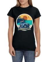 Ustradeent Hawaiin Beach Sunset On The Ocean Summer Graphic T-Shirt For Women