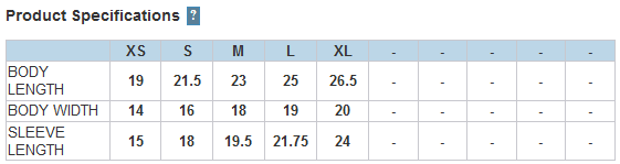 lat youth size chart