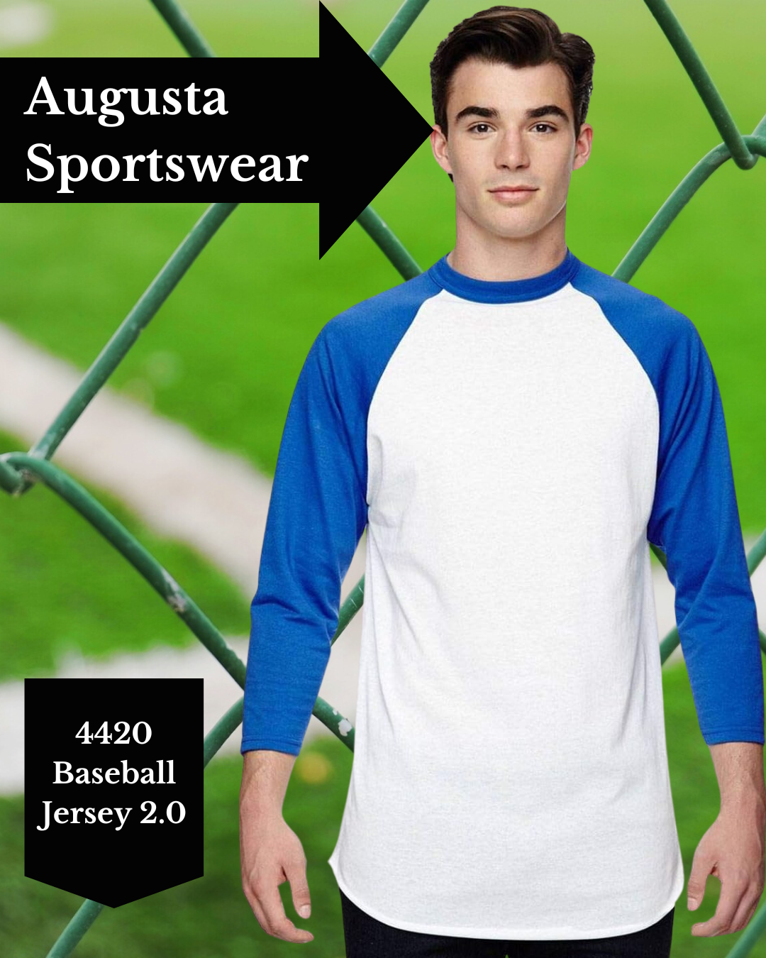 Augusta Sportswear 4420 - Three-Quarter Raglan Sleeve Baseball Jersey
